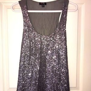 Silver sequin top